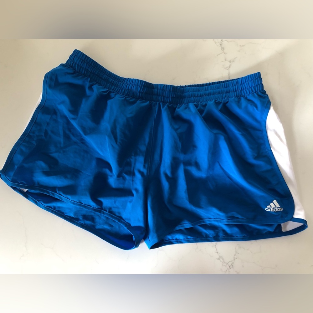 Women’s Adidas large blue climalite shorts mid-rise, new without tags